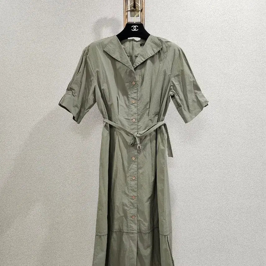 [BUNJANG] SI Khaki Nylon Blend Long Dress / si