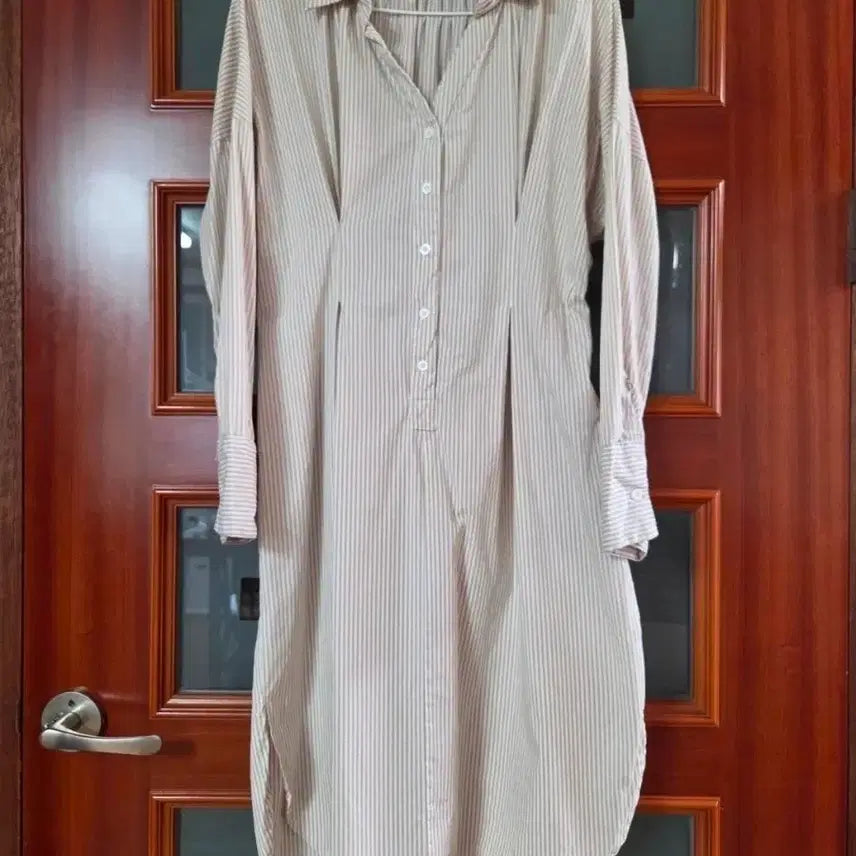 [BUNJANG] Striped Long Shirt Dress / 스트라이프 셔츠 롱 원피스  M (새옷수준)
