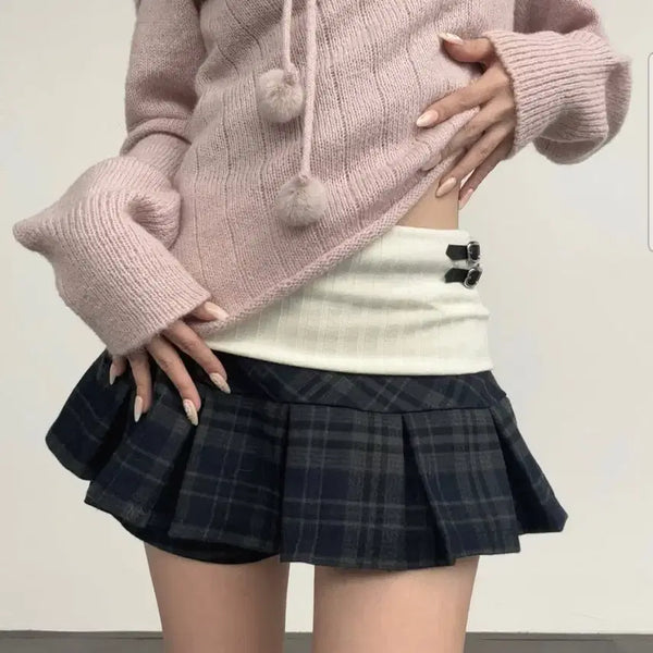 [BUNJANG] Poring Banding Mini Skirt Check / [판매] 포어링 banding mini skirt check 미니 스커트