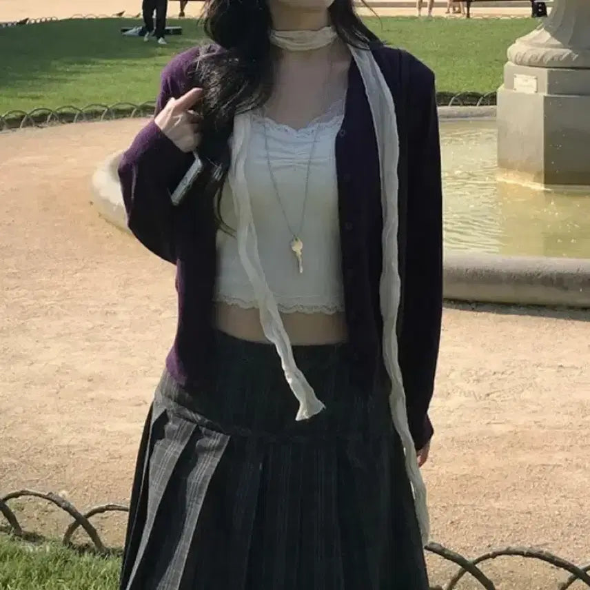 [BUNJANG] Ivory/Cream Color Scarf / 아이보리 / 크림색 스카프