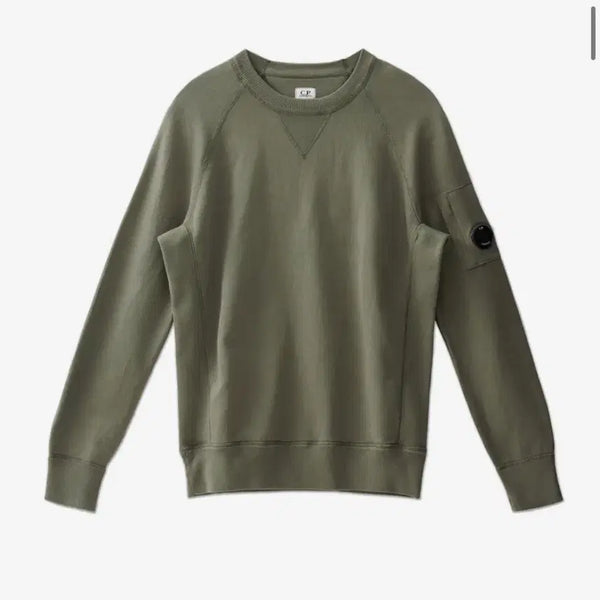 [BUNJANG] CP Company Lens Wappen Patch Crewneck Sweatshirt Khaki / Cp컴퍼니 렌즈와펜 패치 크루넥 맨투맨 카키 (qr정품)