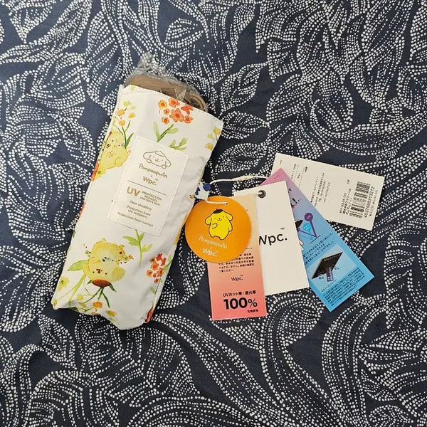 [BUNJANG] Wpc Sanrio Collaboration Watercolor Flower Pompompurin 5-Section Blackout Sun Umbrella / Wpc 양산 산리오 콜라보 수채화 플라워 폼폼푸린 5단 암막 양우산