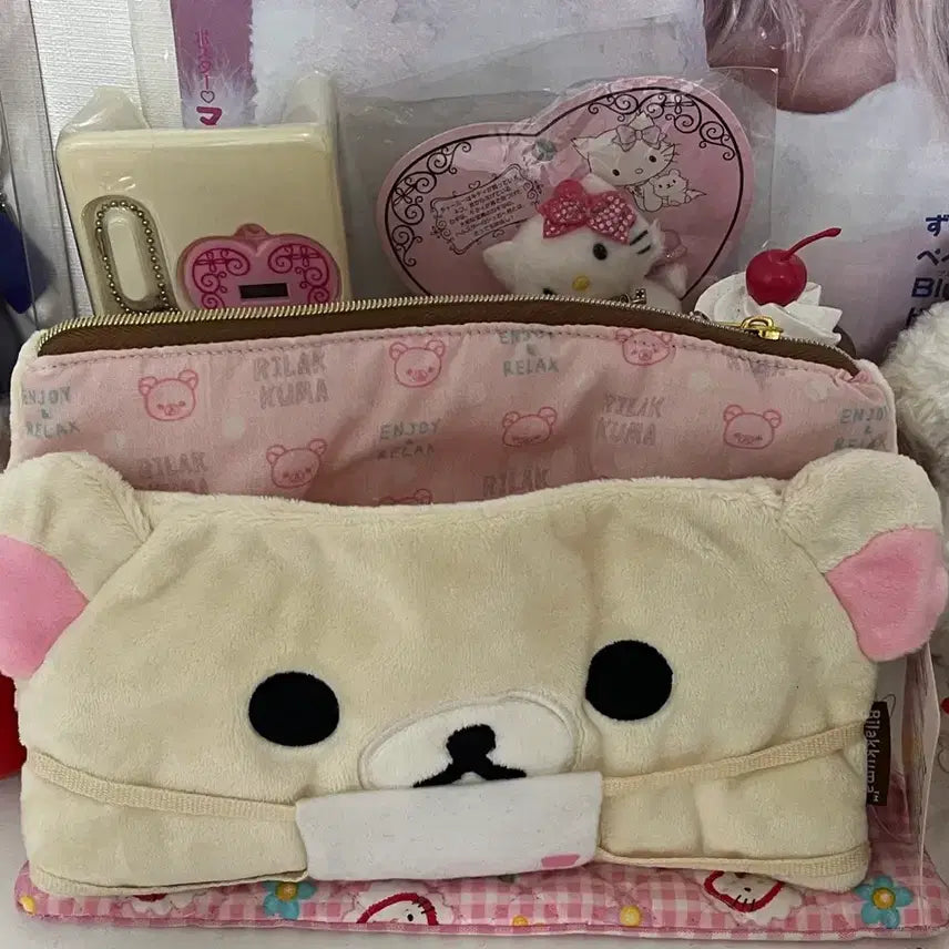 [BUNJANG] San-X Rilakkuma "Gyaru" Limited Edition Pouch / 마스크 코리락쿠마 파우치 한정판 갸루 산엑스 지갑 가방 빈티지