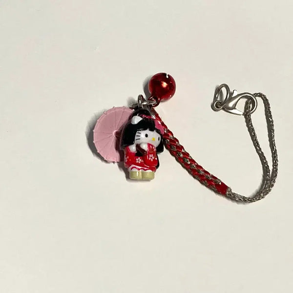 [BUNJANG] Vintage Kimono Kitty Strap / 빈티지 기모노 키티스트랩