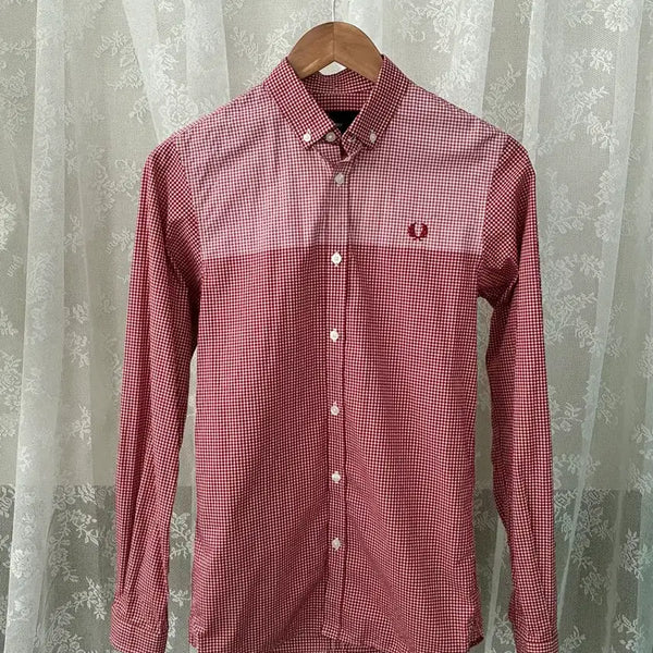 [BUNJANG] Fred Perry Red Gingham Check Shirt / XS) 프레드페리 체크 셔츠 레드