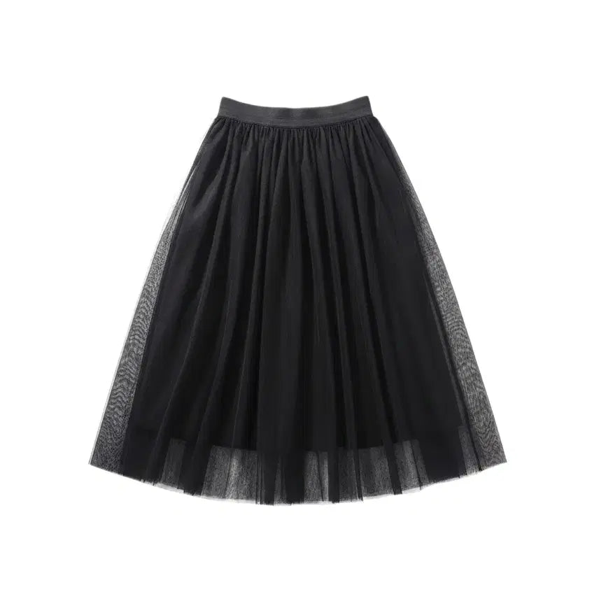 [BUNJANG] Women's Black Chiffon Banding Skirt / 여성F/ 블랙 샤 밴딩 스커트 0-176
