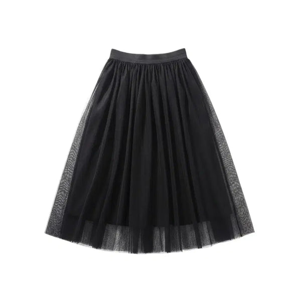 [BUNJANG] Women's Black Chiffon Banding Skirt / 여성F/ 블랙 샤 밴딩 스커트 0-176