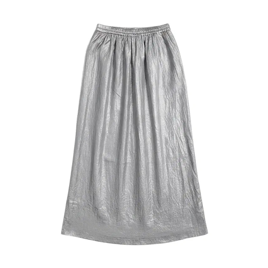 [BUNJANG] IDEE Women's Trendy Matte Banding Long Skirt / 여성F/ IDEE 트렌디 무광 밴딩 롱스커트 GY 0-172