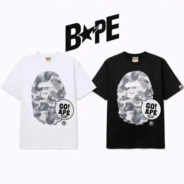 [BUNJANG] BAPE Harajuku GO Short Sleeve T-Shirt White/Black / 무료배송)베이프 하라주쿠 GO 고 반팔 티셔츠 화이트/블랙 새상품
