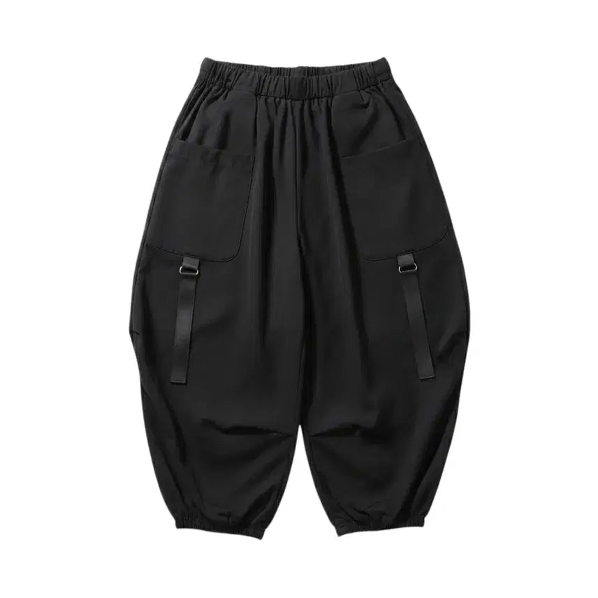 [BUNJANG] Women's Black Banding Pot Pocket Pants / 여성F/ 블랙 밴딩 항아리 포켓 팬츠 바지 0-170