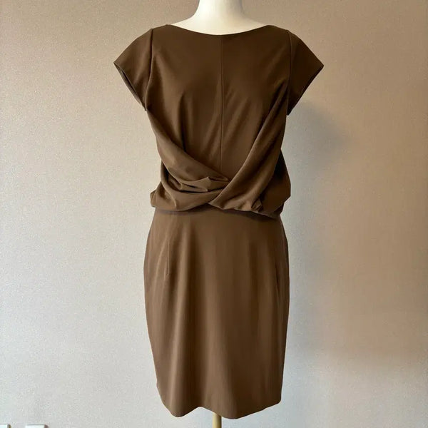 [BUNJANG] Authentic Carven Twisted Detail Midi Dress Size 42 / [정품] Carven 까르뱅 트위스트 원피스 42 사이즈