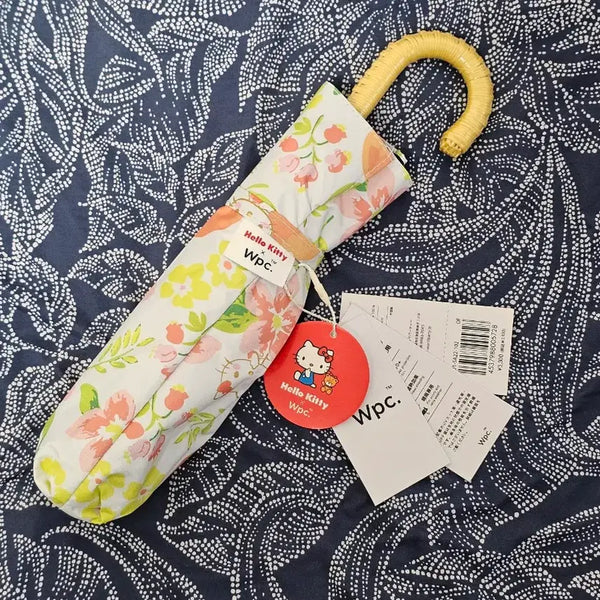 [BUNJANG] Wpc x Sanrio Collaboration Watercolor Hello Kitty 3-Section Blackout Sun Umbrella / Wpc 양산 산리오 콜라보 수채화 헬로키티 3단 암막 양우산 우양산