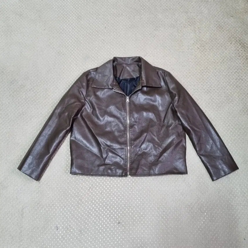 [BUNJANG] Women's Vintage Leather Jacket Brown (M) / (M) 여성 빈티지 가죽 자켓 브라운