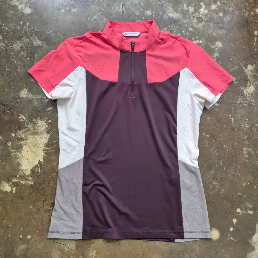 [BUNJANG] K2 Women's Half Zip Short Sleeve T-Shirt (Size 95) / 95) K2 기능성소재 하프 집업 반팔티 반팔티셔츠