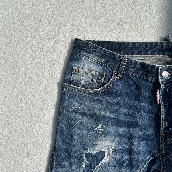 [BUNJANG] DSQUARED2 Distressed Painting Tidy Biker Jeans / 디스퀘어드2 디스트로이드 페인팅 타이디 바이커진