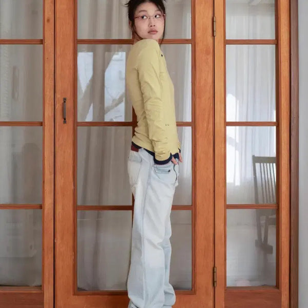 [BUNJANG] ONSka Straight Flare Denim Pants Light Blue / 온스카 onska 스트레이트 플레어 데님 팬츠 라이트 블루 1