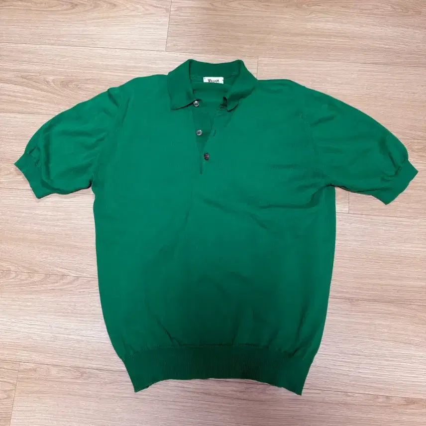 [BUNJANG] William Lockie Knit Polo Shirt Green Size 42 / (국내 95) 윌리엄로키 니트 카라티 42사이즈 그린 색상