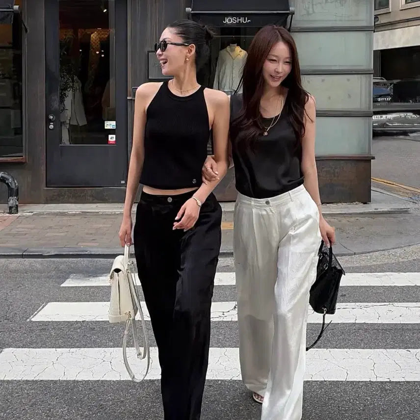 [BUNJANG] Chicks Label Elena Acetate Carpenter Pants White XS / 칙스라벨  엘레나 아세테이트 카펜터 팬츠 화이트xs