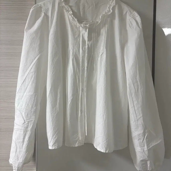 [BUNJANG] Pintuck Frill Blouse / 핀턱 프릴 블라우스