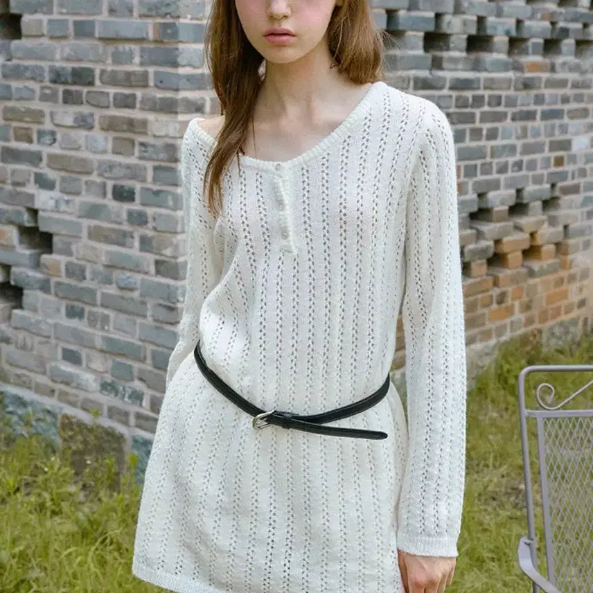 [BUNJANG] Letter From Moon Blake Wool Knit Dress Ivory / 레터프롬문 블레이크 울 니트 원피스 아이보리