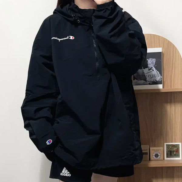 [BUNJANG] Champion Black "Chick" Anorak Jacket XL / 챔피온 블랙 병아리 아노락 [ XL ]