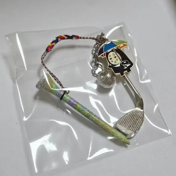 [BUNJANG] Handmade Golf Tee Holder - Kaonashi with Umbrella / 핸드메이드 골프 티걸이_우산 가오나시