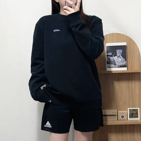 [BUNJANG] Patagonia P-6 Logo Fleece Sweatshirt Black L / 파타고니아 블랙 p-6 기모 맨투맨 [ L ]