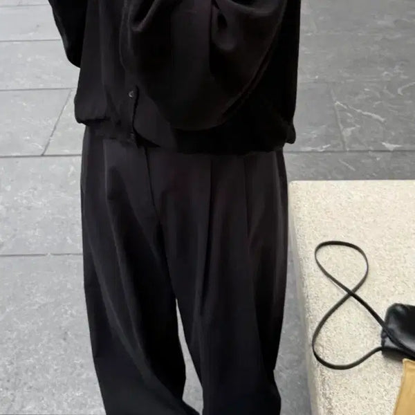 [BUNJANG] ETHOS Wide Cotton Trousers S Black / ETHOS 에토스 와이드 코튼 트라우저 S 블랙 새제품