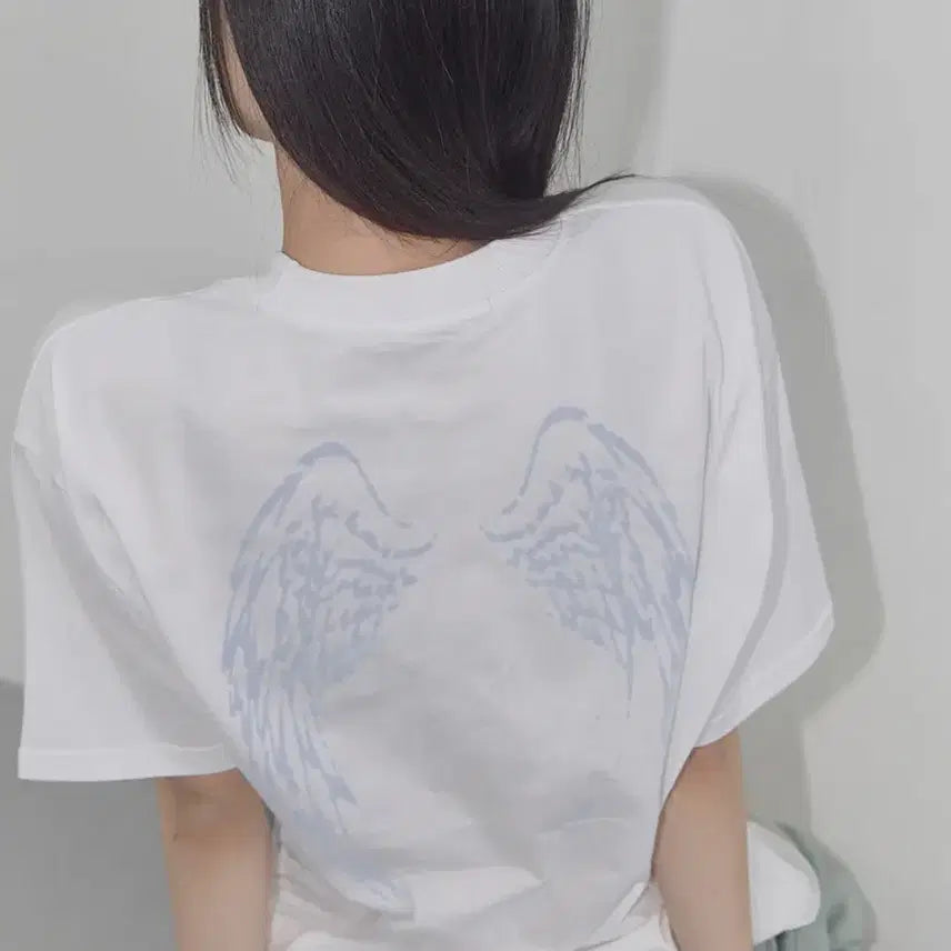 [BUNJANG] Fansy Club Rebirth of Heaven Tee White Angel Wing T-Shirt / 팬시클럽 펜시클럽 리버스 오브 헤븐 티 화이트 반팔 티셔츠 엔젤 날개