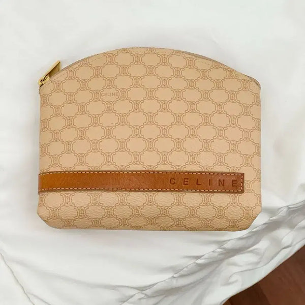 [BUNJANG] Celine Beige Macadam Half-Moon Pouch / celine / 셀린느 베이지 마카담 반달 파우치
