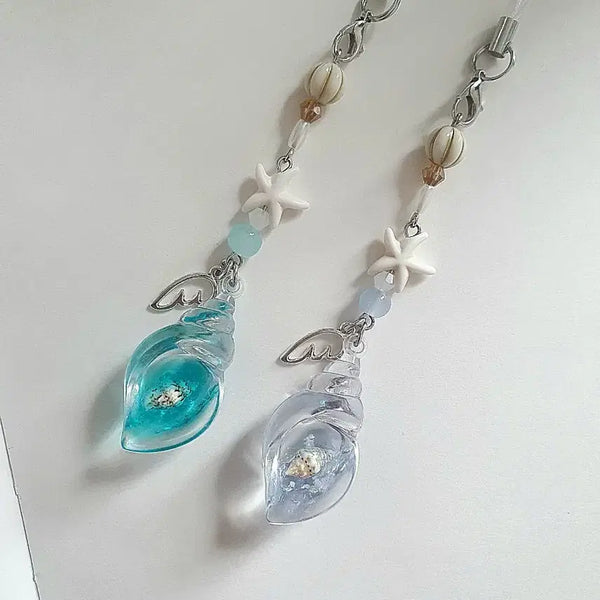 [BUNJANG] Seashell Beaded Keychain Bookmark / ((여름의 바닷속 소라)) 본문필독 비즈키링 2종 책갈피 가능