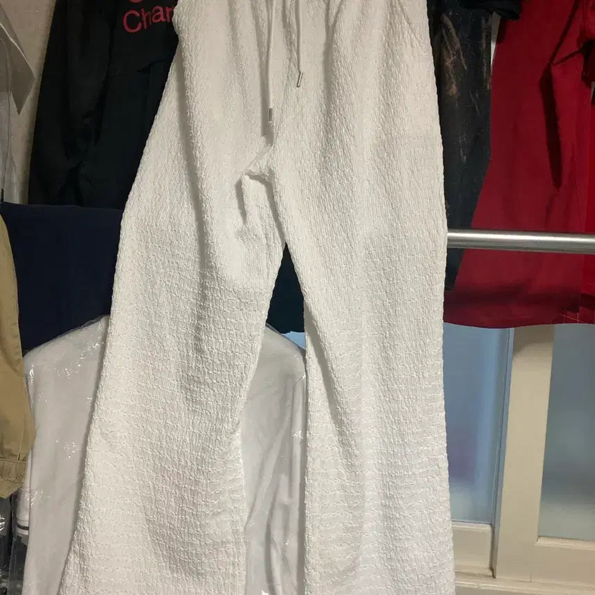 [BUNJANG] White Wide Banding Pants / 화이트 와이드밴딩팬츠