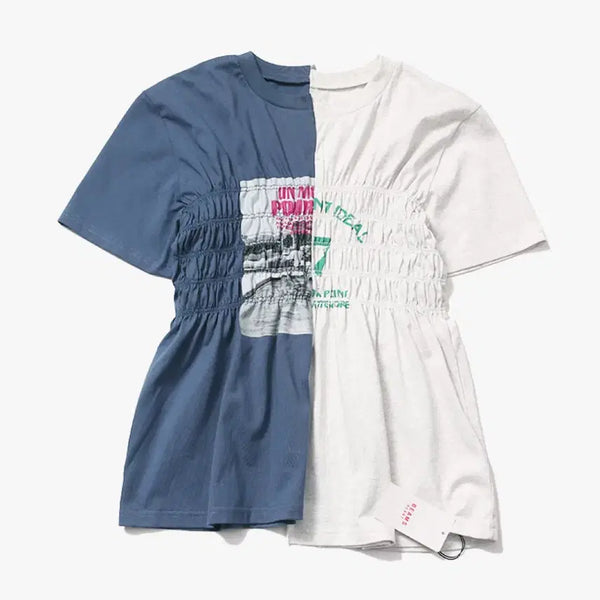 [BUNJANG] BEAMS HEART Remake Shirring T-Shirt / 빔즈하트 리메이크 셔링 티셔츠