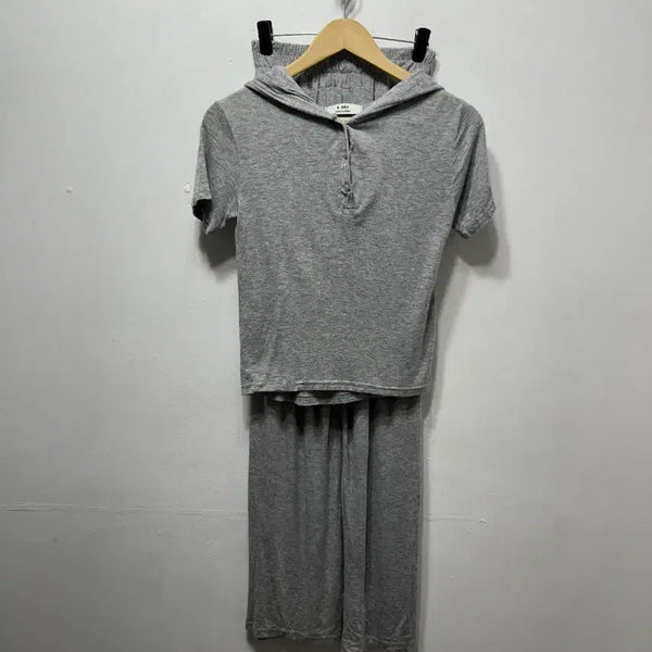 [BUNJANG] Women's Grey Hooded Training Set / 여성 그레이 후드 트레이닝복 셋업 세트