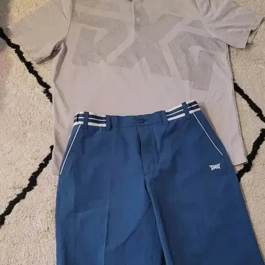 [BUNJANG] PXG Beige Logo Short Sleeve Polo Shirt Size 105 / PXG 베이지색 로고 반팔 카라티 105 가슴단면 57