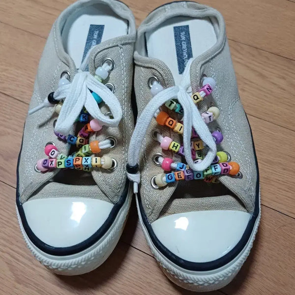 [BUNJANG] Tom Greyhound Bead Canvas Mules (Size 235) / 한섬 톰그레이하운드(TOM GREYHOUND) 비즈 캔버스 뮬 235
