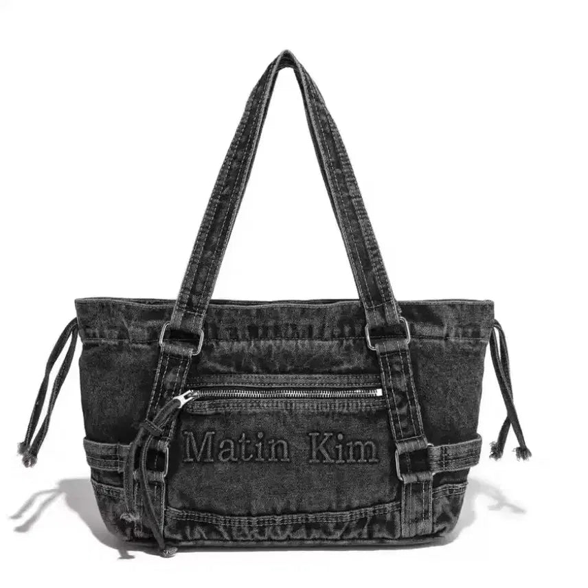 [BUNJANG] Matinkim Vintage Washed Denim Shoulder Tote Bag / 마뗑킴 빈티지 데님 숄더백,토트백 여성가방