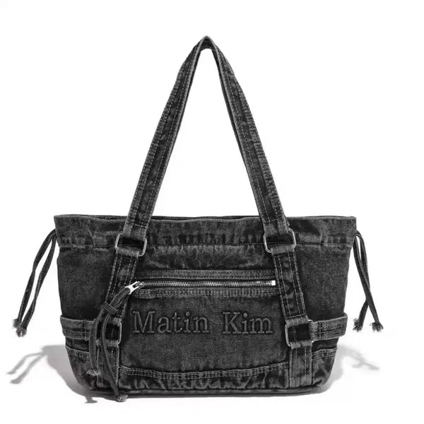 [BUNJANG] Matinkim Vintage Washed Denim Shoulder Tote Bag / 마뗑킴 빈티지 데님 숄더백,토트백 여성가방