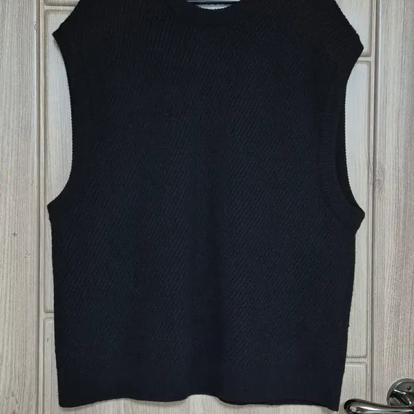 [BUNJANG] Solid Homme Black Knit Vest / 솔리드옴므 블랙 니트 조끼(남성) 48