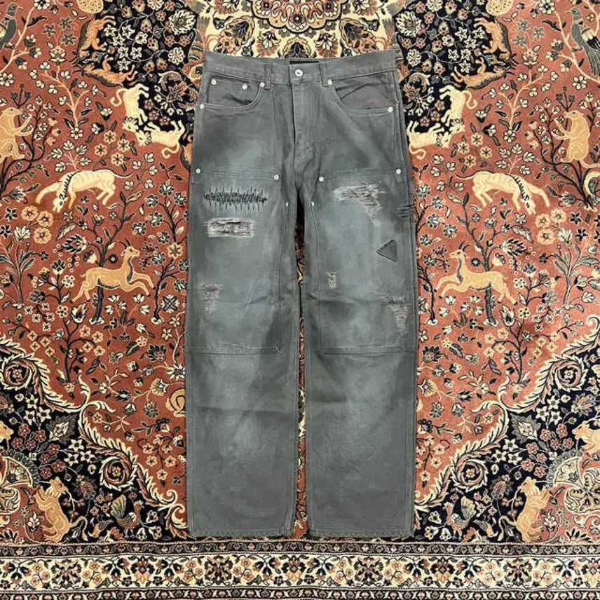 [BUNJANG] Larry Double Knee Boro Damaged Pants / [s] Larry doubleknee pants(boro damage)