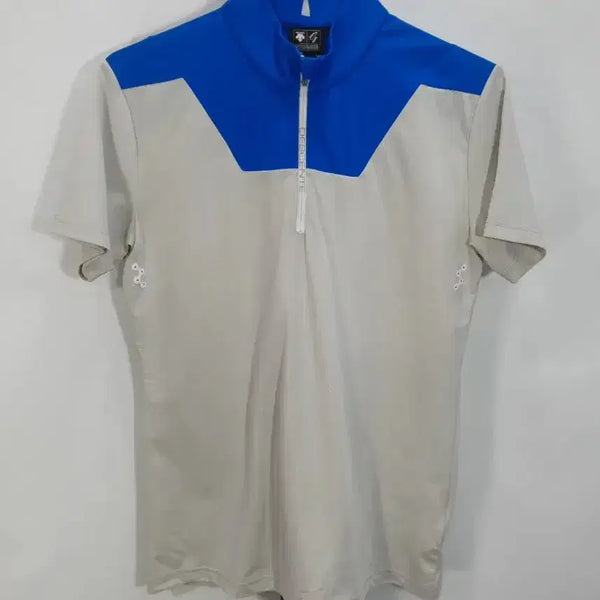 [BUNJANG] Descente Golf Men's Half Zip Short Sleeve T-Shirt (Size 100) / 데상트 골프 반팔티 반집업 남성 100