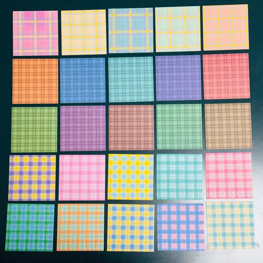 [BUNJANG] 31 Types Checkered Memo Pads Bundle Set / 체크 떡메모지 31종 일괄