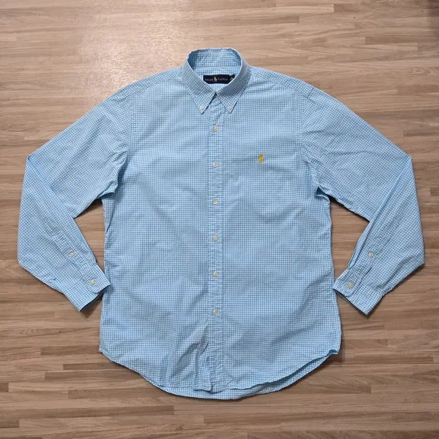 [BUNJANG] Polo Ralph Lauren Sky Blue Check Shirt / 100) 폴로 랄프로렌 셔츠 하늘색 체크