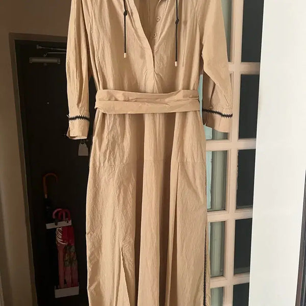 [BUNJANG] VVOLIA Modern Beige Shirt Dress / VVOLIA 모던한 베이지 셔츠 원피스(66)