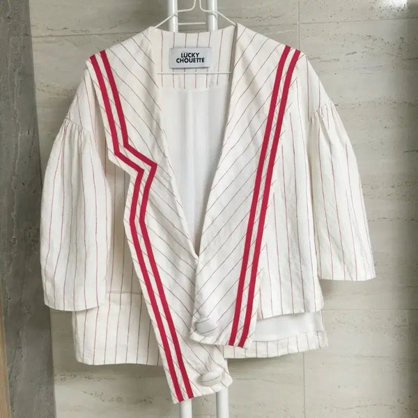 [BUNJANG] Lucky Chouette Sailor Linen Jacket / 럭키슈에뜨 세일러 린넨 자켓 55