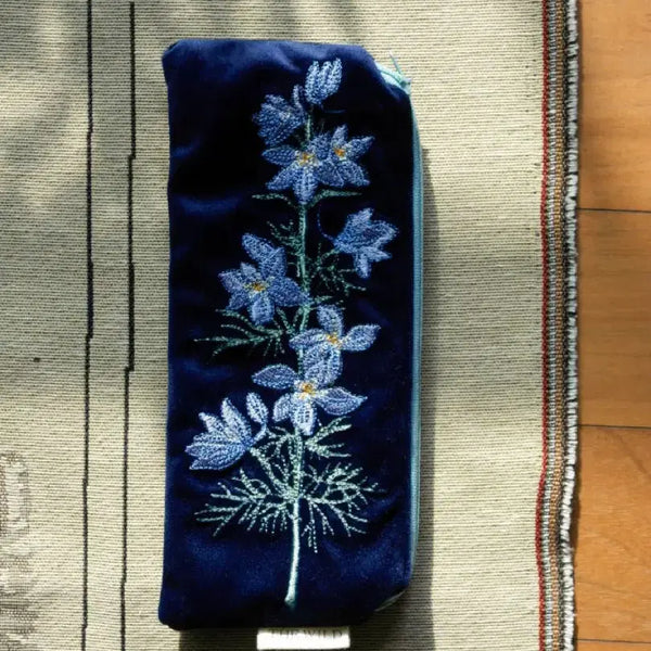 [BUNJANG] The Wild Embroidered Pencil Pouch / the wild 델피늄 펜슬파우치