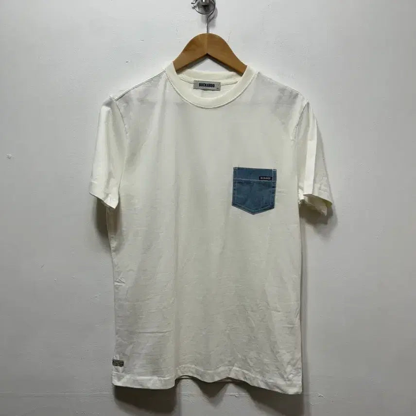 [BUNJANG] Buckaroo Ivory Denim Pocket T-Shirt M / 버커루 반팔티 아이보리 데님 포켓 M