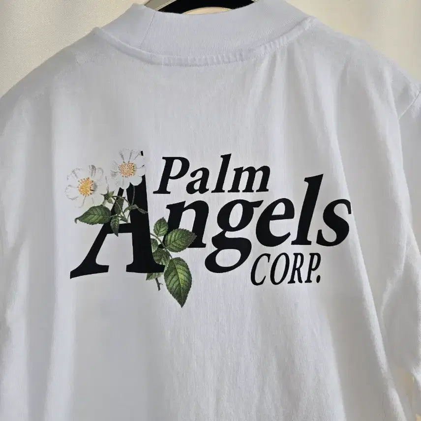 [BUNJANG] Palm Angels Logo & Flower Print Short Sleeve T-Shirt White / 팜 앤젤스 티셔츠