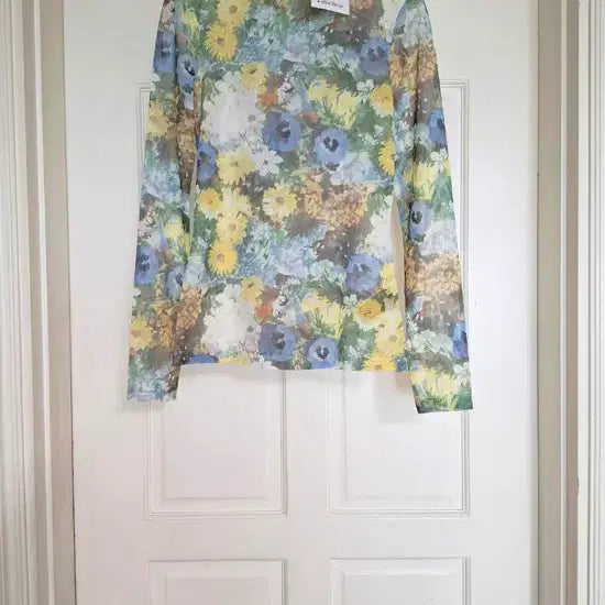 [BUNJANG] And Other Stories Mock Neck Floral Print Long Sleeve T-Shirt / 앤아더스토리즈 모크넥 탑 여성 플로럴 프린트 롱슬리브 티셔츠