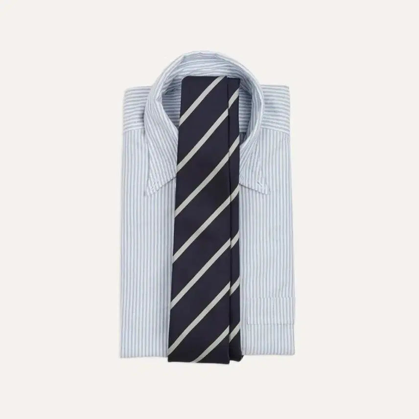 [BUNJANG] Drake's Stripe Silk Tie Navy/Ecru / 드레익스 스트라이트 넥타이 네이비/에크루